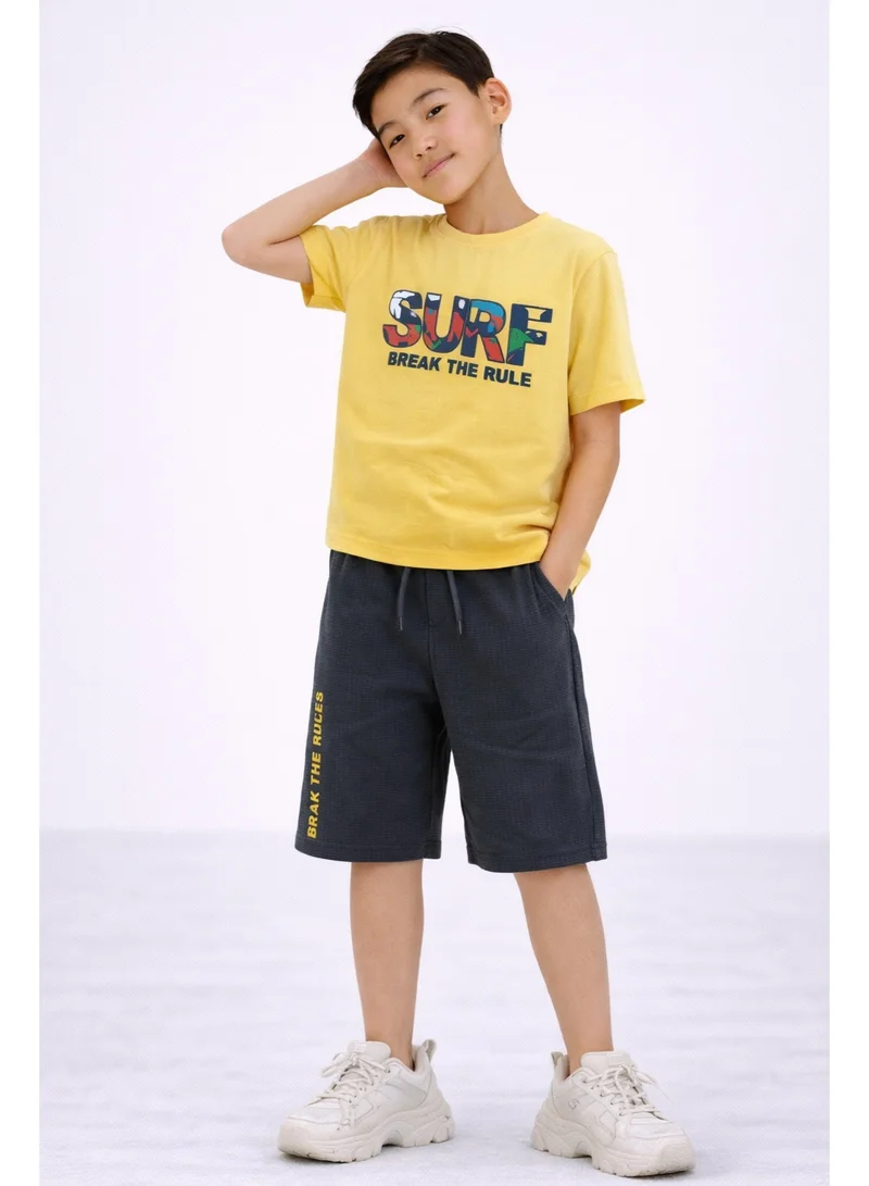 victor and jane Boys’ 2-Piece Set – “SURF” Graphic T-Shirt & Bermuda Shorts